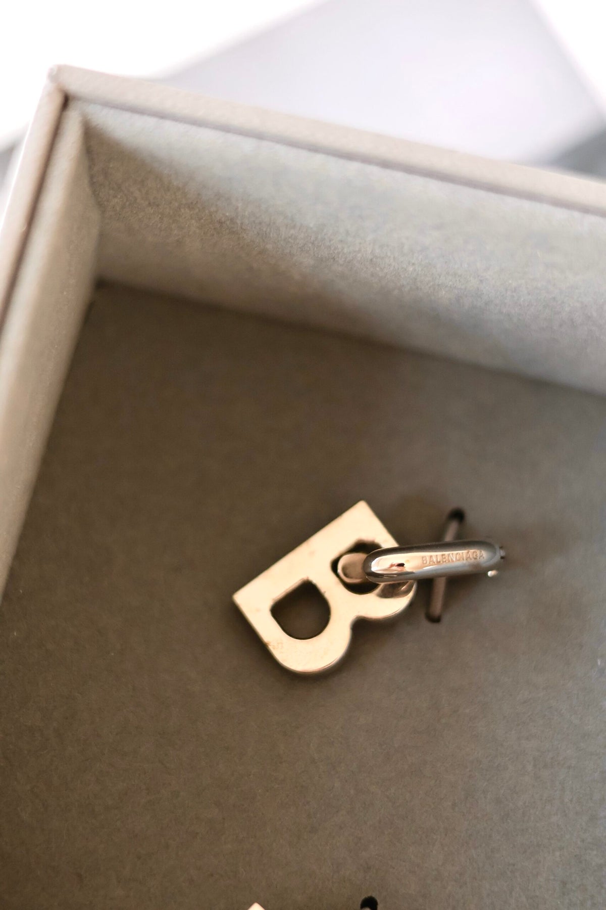 Balenciaga silver B earrings