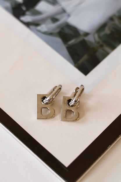 Balenciaga silver B earrings