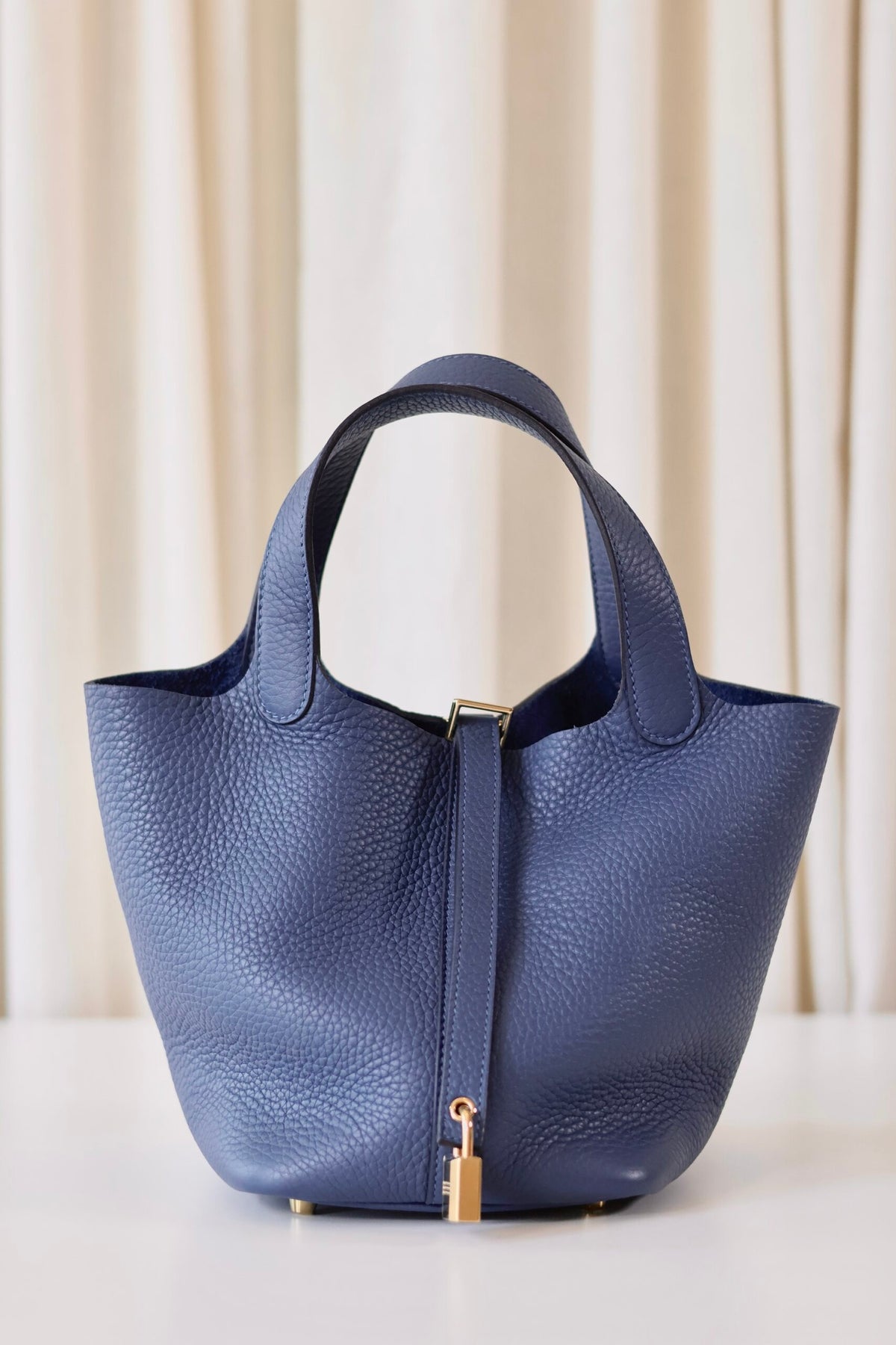 Hermes Picotin 18 Blue Tie