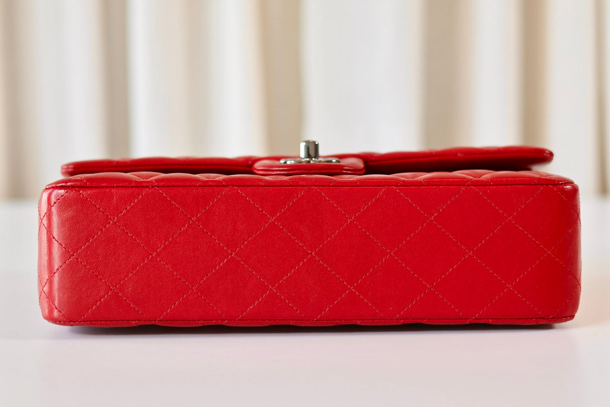 Chanel classic medium double flap bag red
