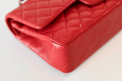Chanel classic medium double flap bag red