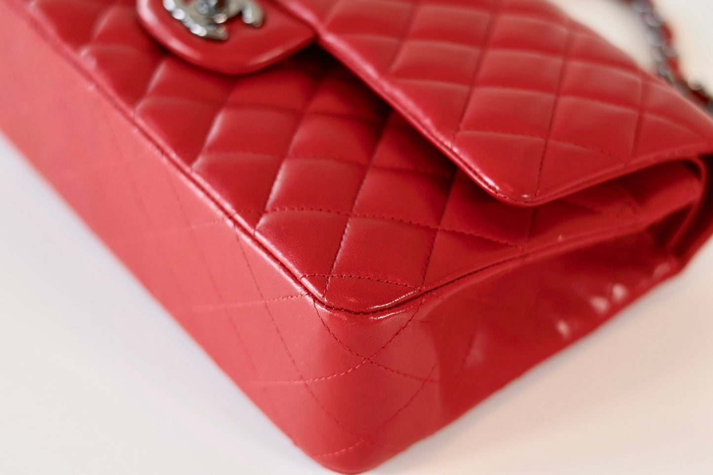 Chanel classic medium double flap bag red