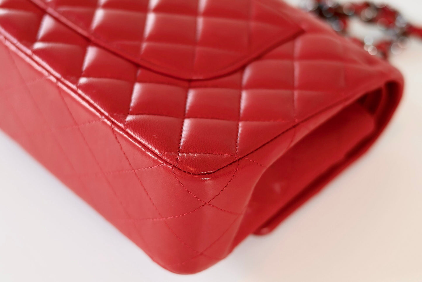 Chanel classic medium double flap bag red