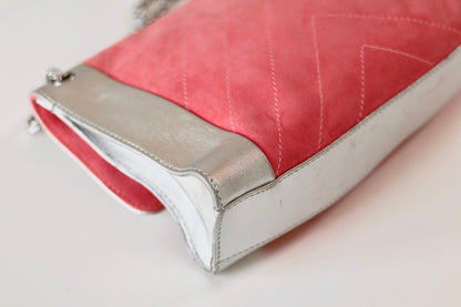Chanel pink suede single flap bag