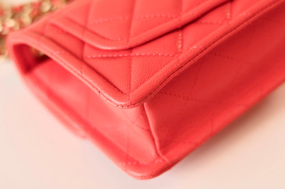 Chanel caviar mini square coral