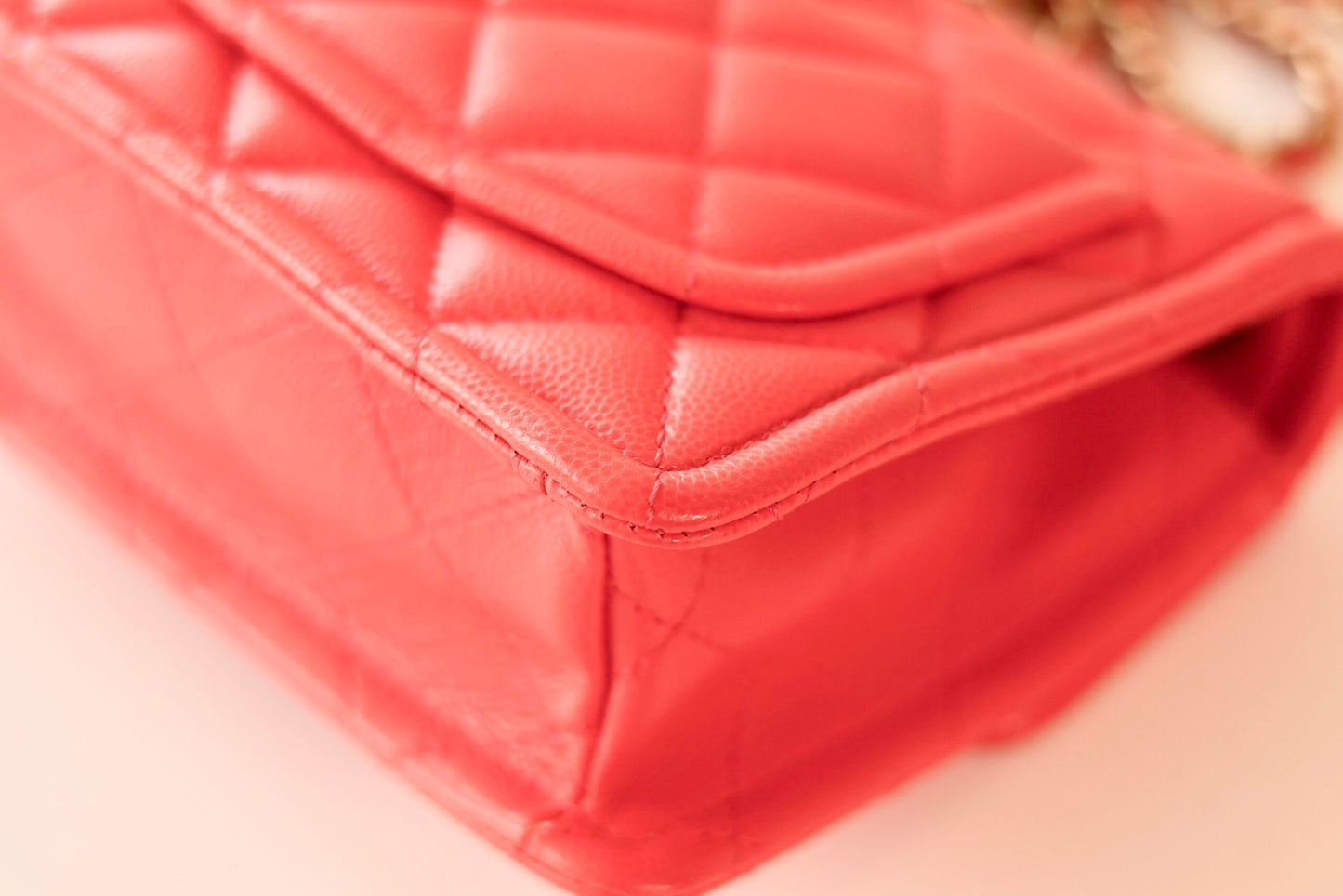 Chanel caviar mini square coral