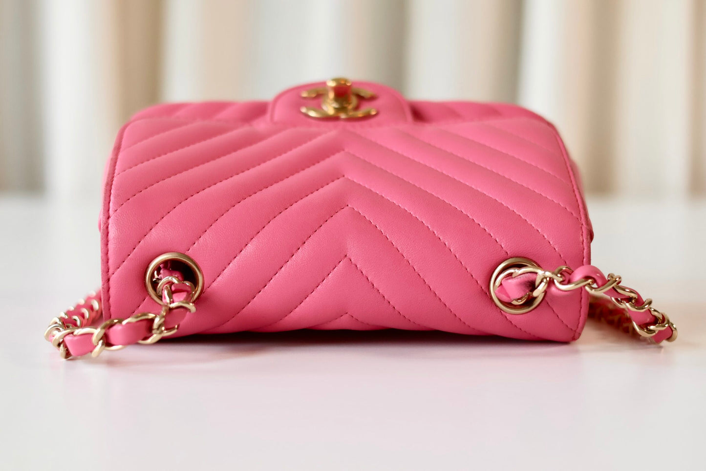 Chevron Mini Square Pink