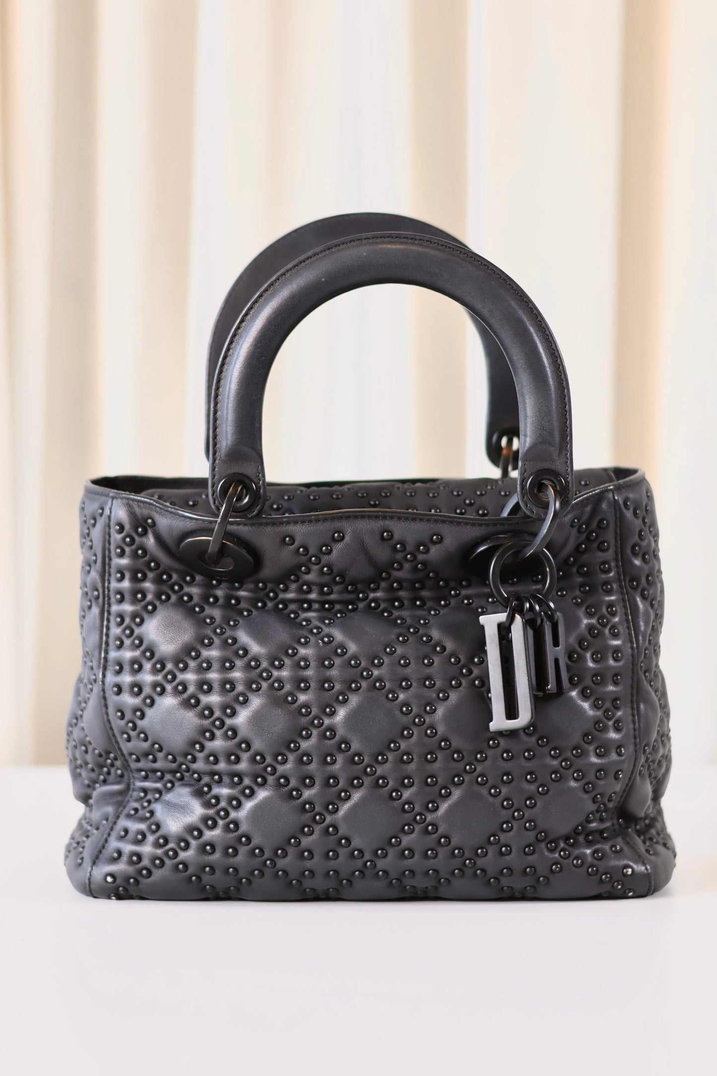 Lady Dior medium black studs
