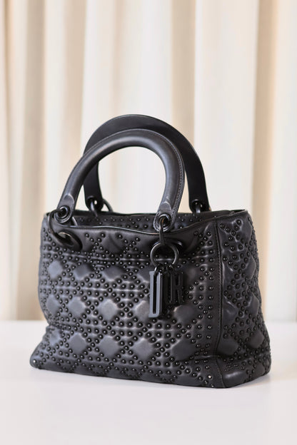 Lady Dior medium black studs