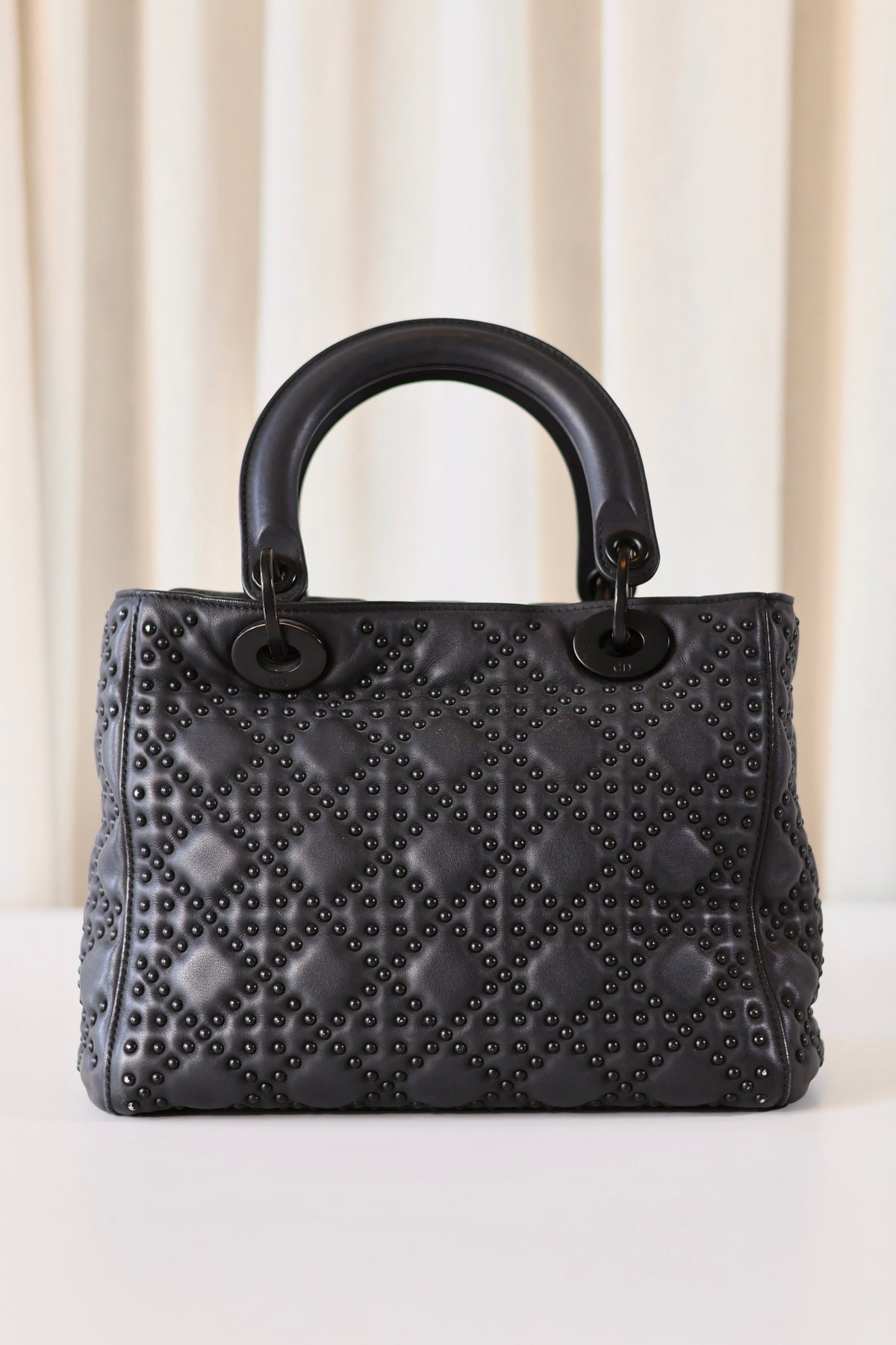 Lady Dior medium black studs