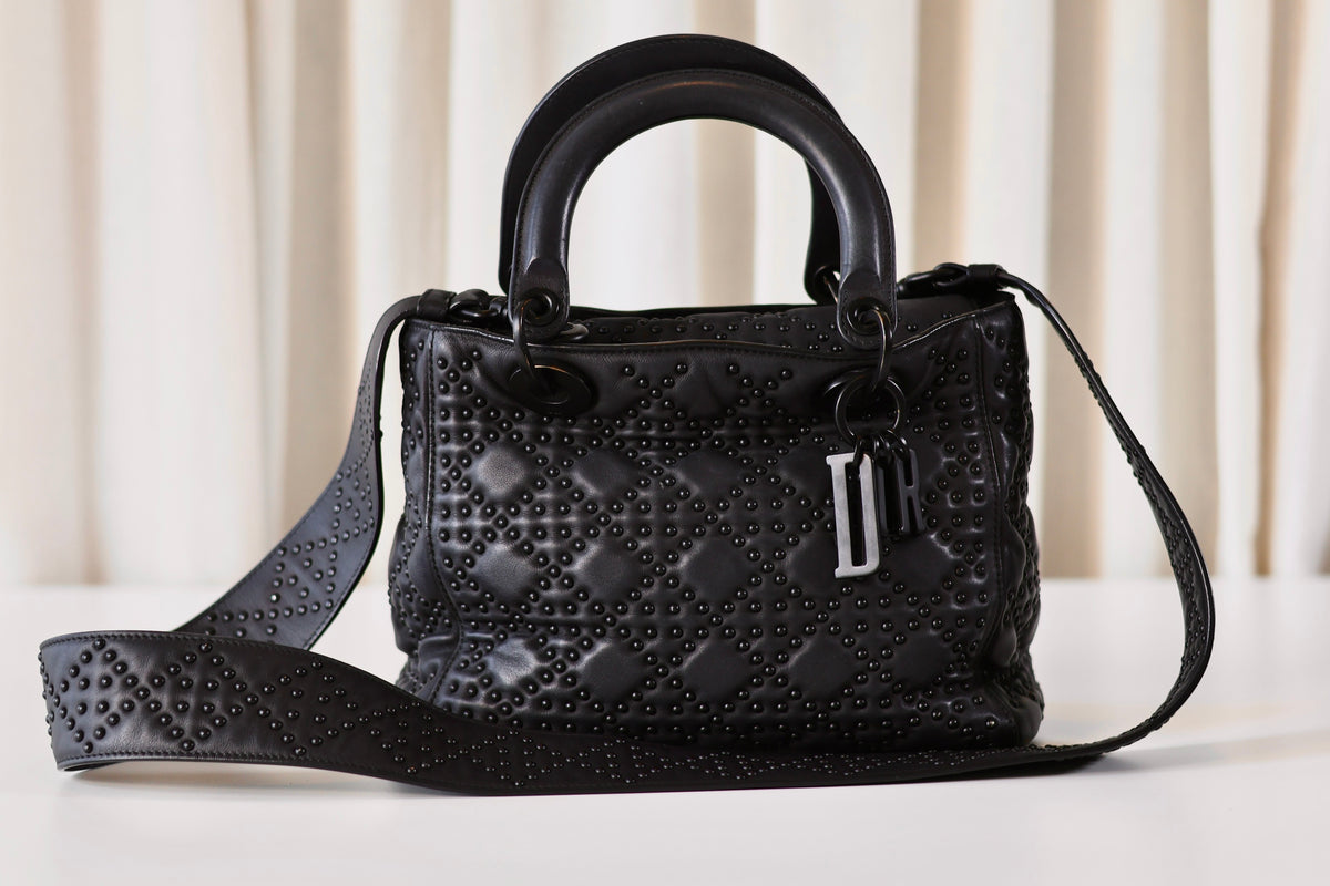 Lady Dior medium black studs