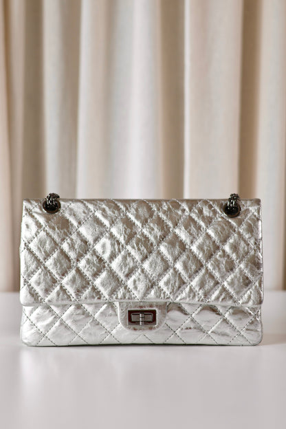Chanel silver metallic Reissue