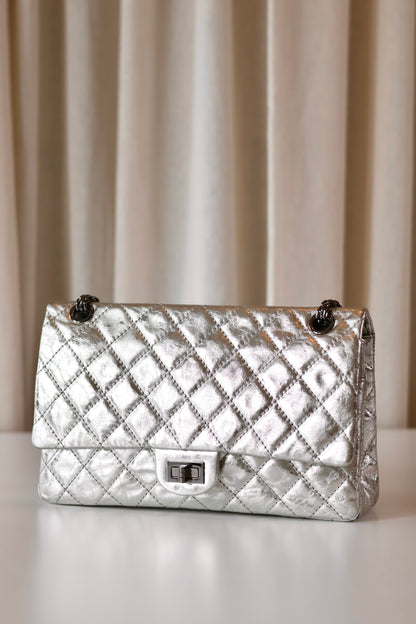 Chanel silver metallic Reissue
