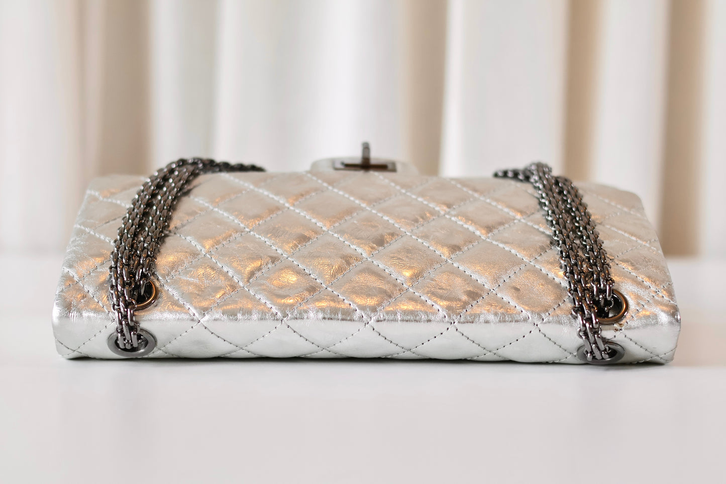Chanel silver metallic Reissue