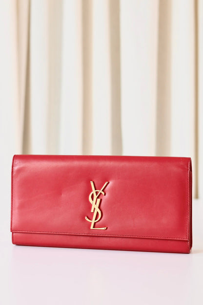 Saint Laurent red clutch