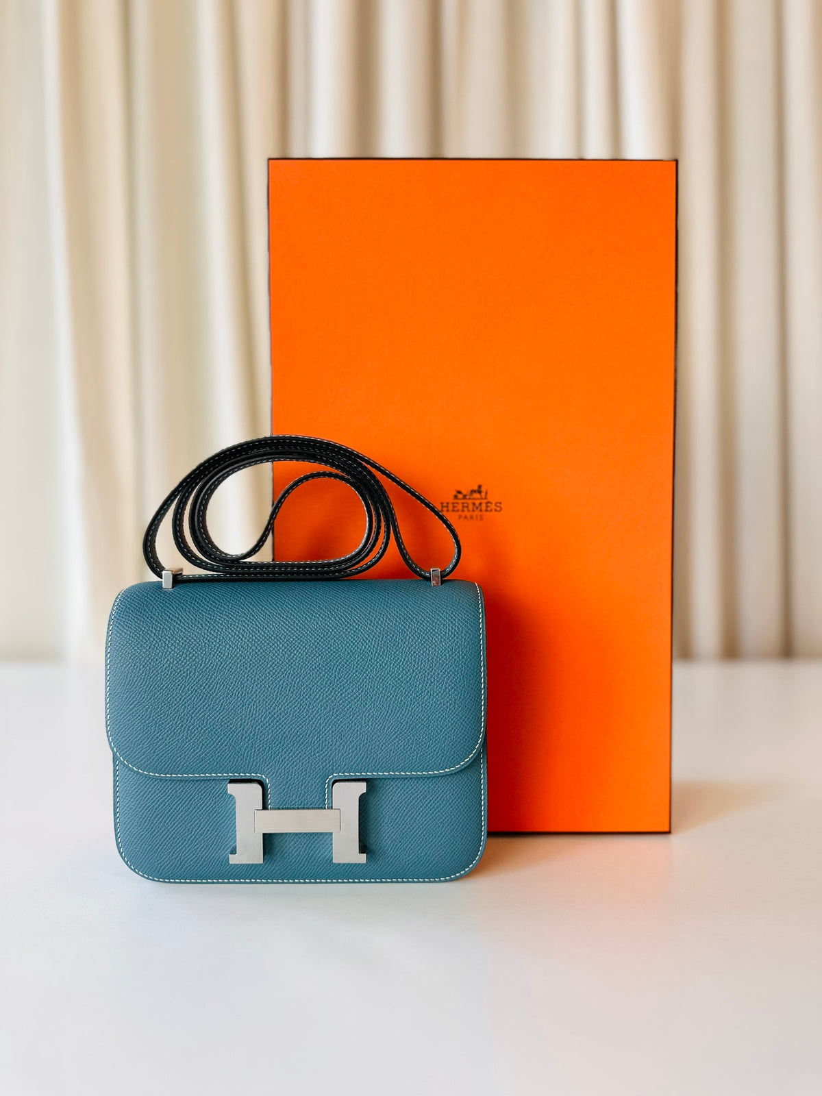 Hermes Constance 18 New Blue Jean