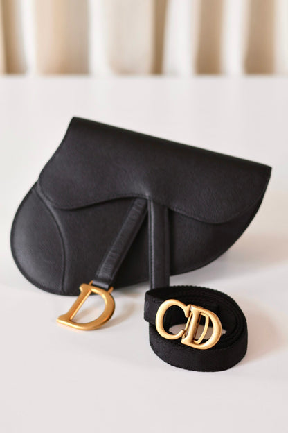 Dior saddle belt bag black
