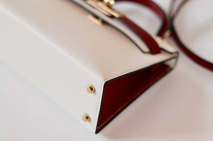 Hermes mini Kelly Special Order Nata - Rouge H