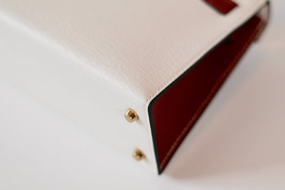 Hermes mini Kelly Special Order Nata - Rouge H