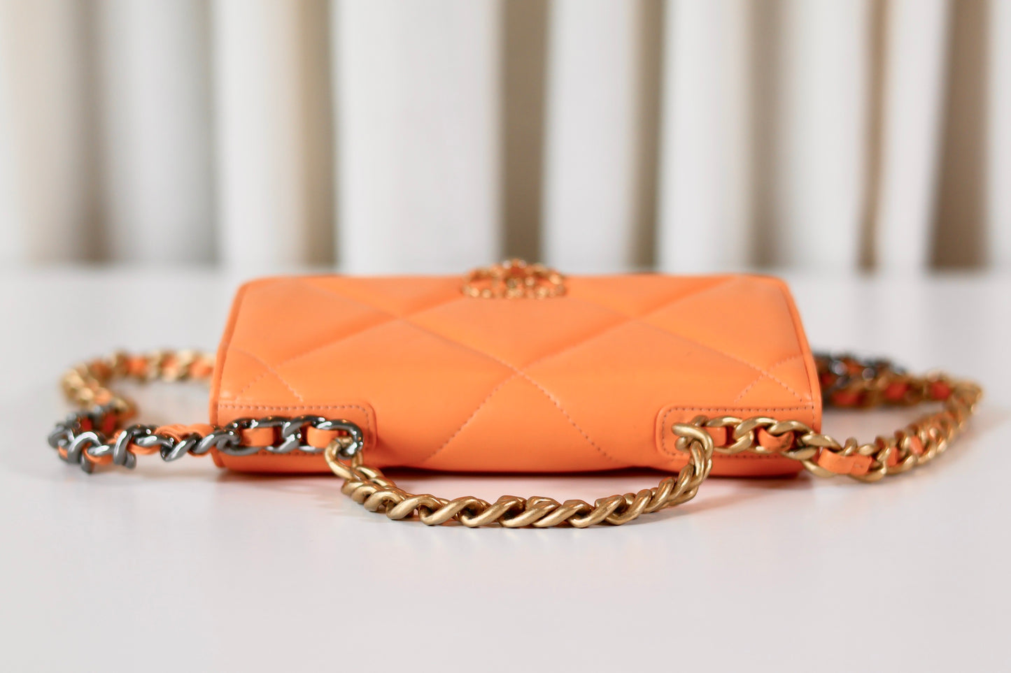 Chanel wallet on chain 19 orange