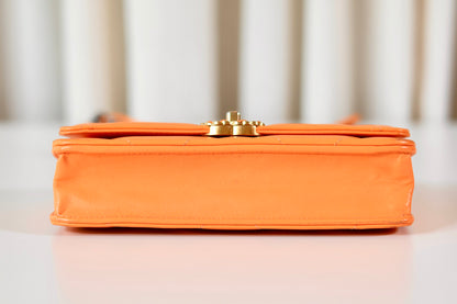 Chanel wallet on chain 19 orange