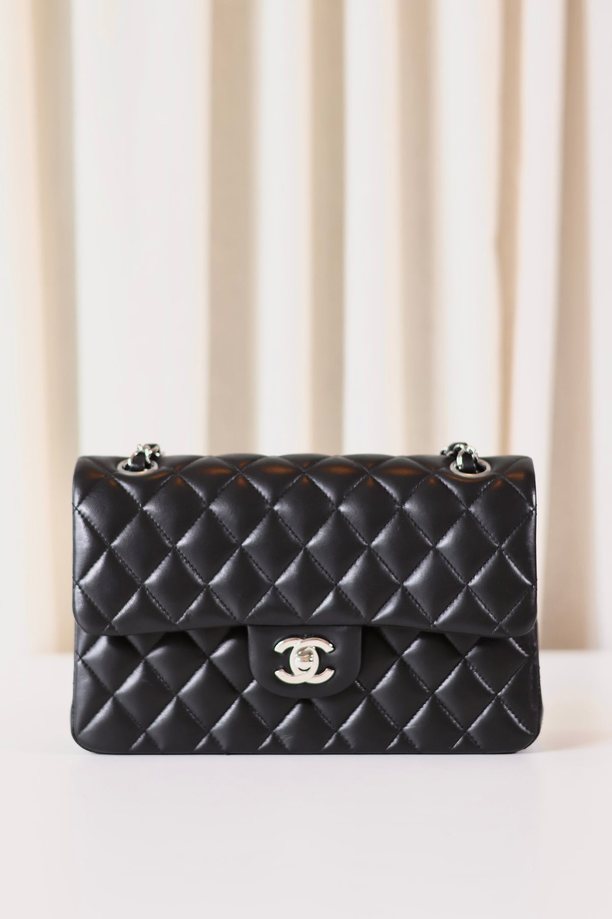 Chanel classic small double flap bag black