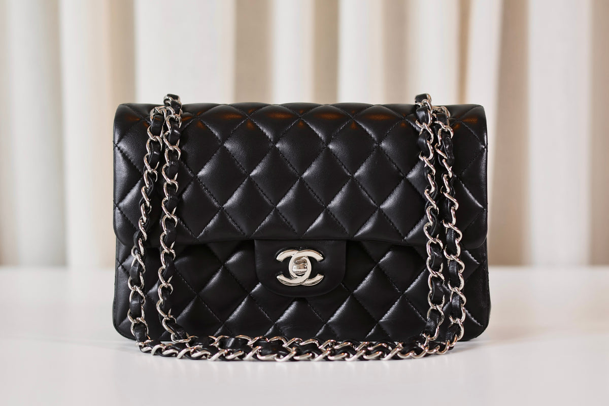 Chanel classic small double flap bag black