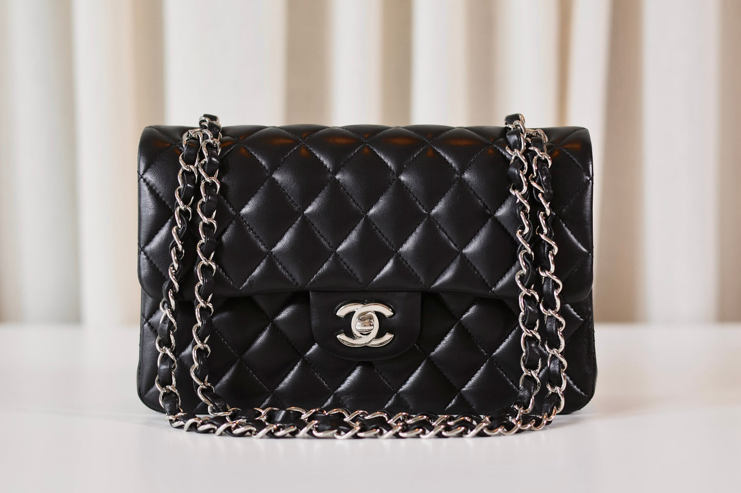 Chanel classic small double flap bag black