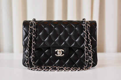 Chanel classic small double flap bag black