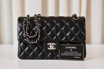 Chanel classic small double flap bag black