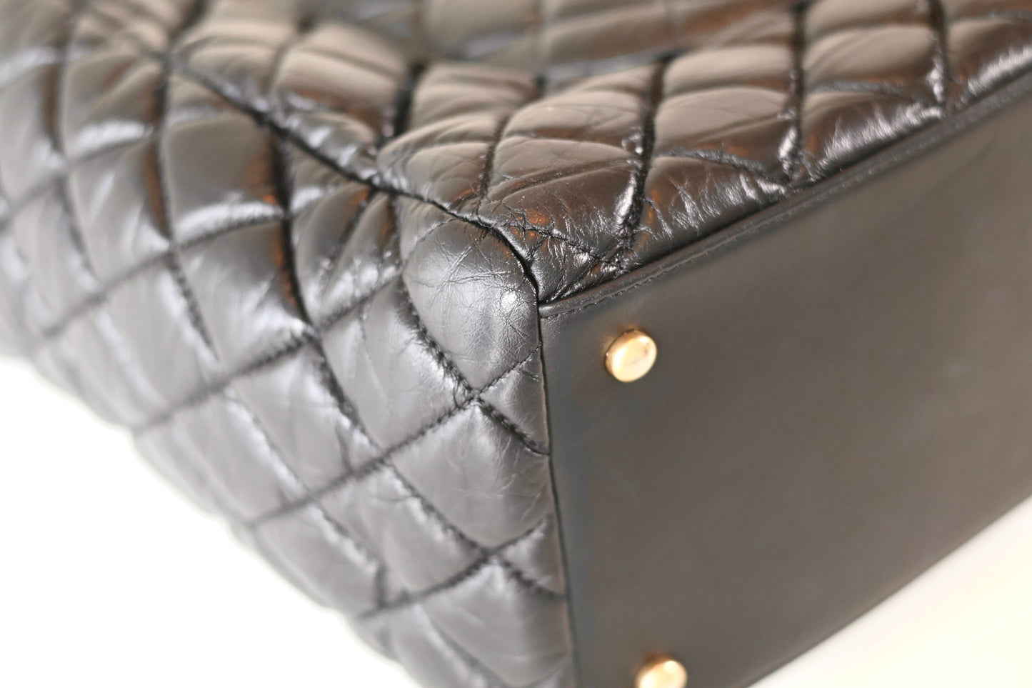 Chanel black quilted shopper