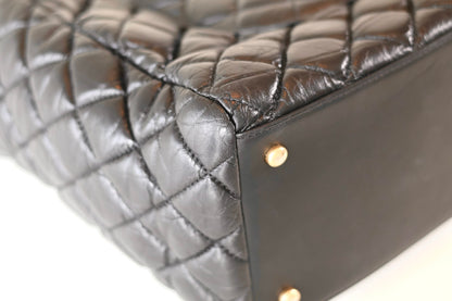 Chanel black quilted shopper