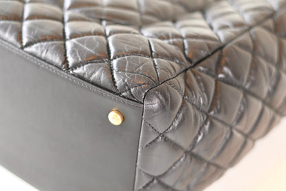 Chanel black quilted shopper