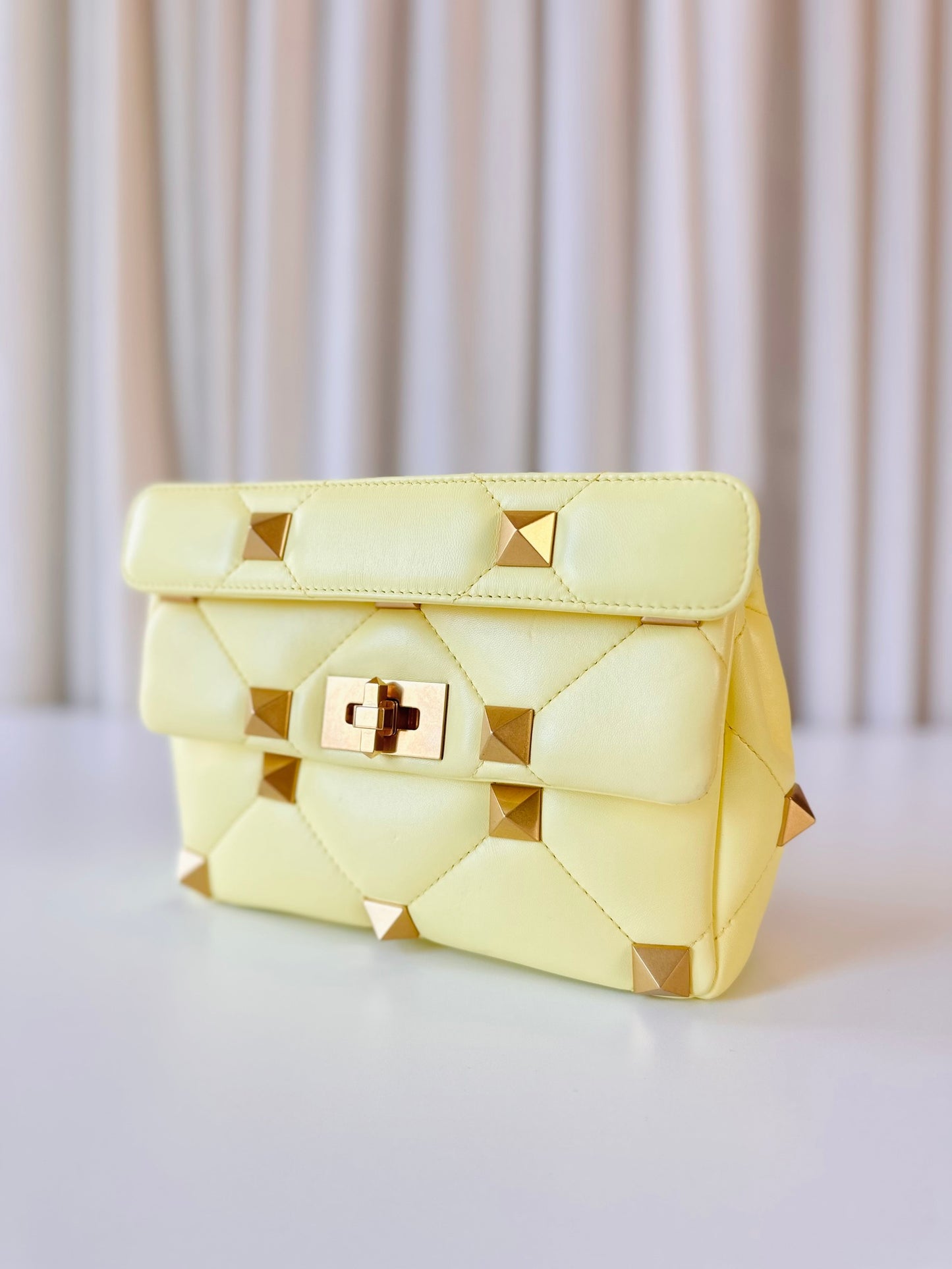 Valentino yellow Stud Roman bag