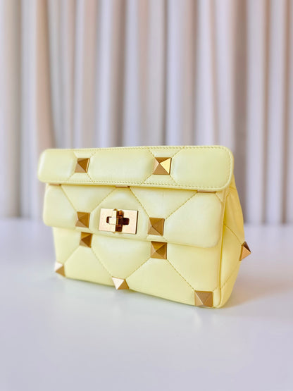 Valentino yellow Stud Roman bag