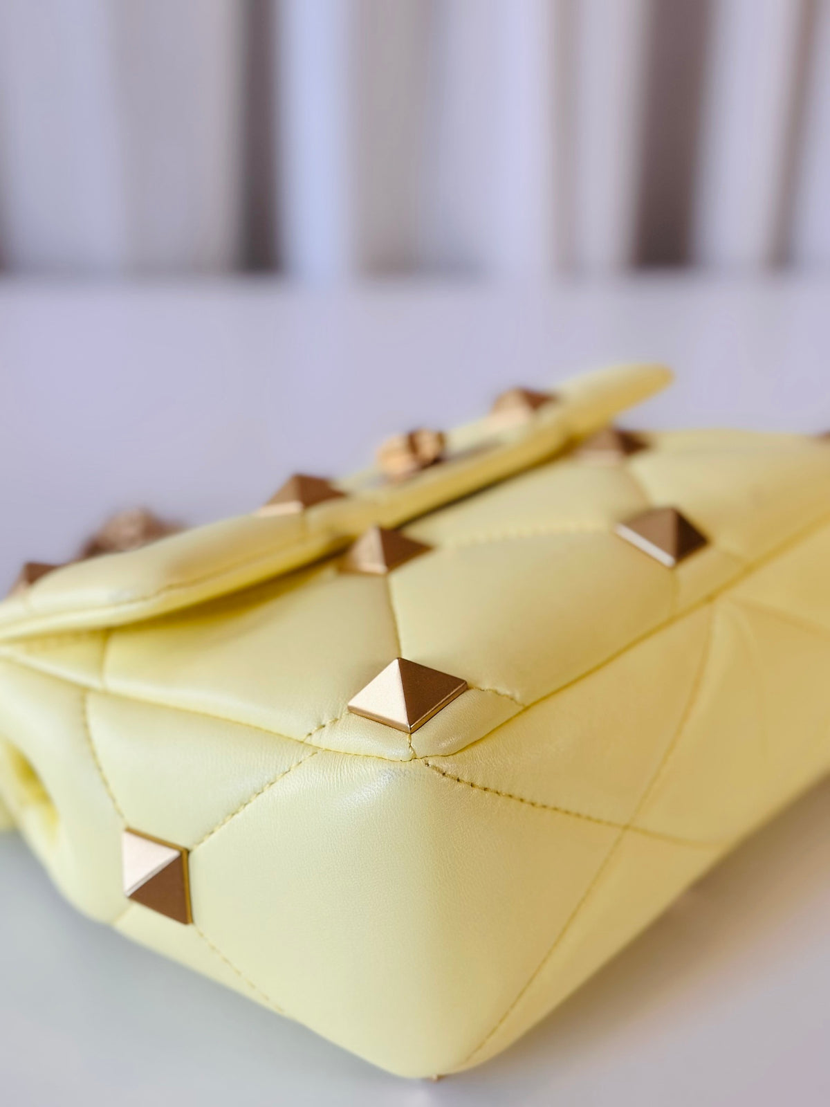 Valentino yellow Stud Roman bag