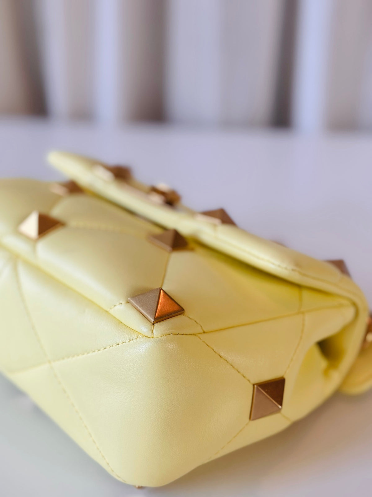 Valentino yellow Stud Roman bag