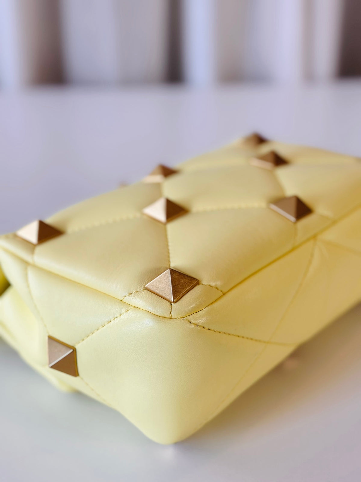 Valentino yellow Stud Roman bag