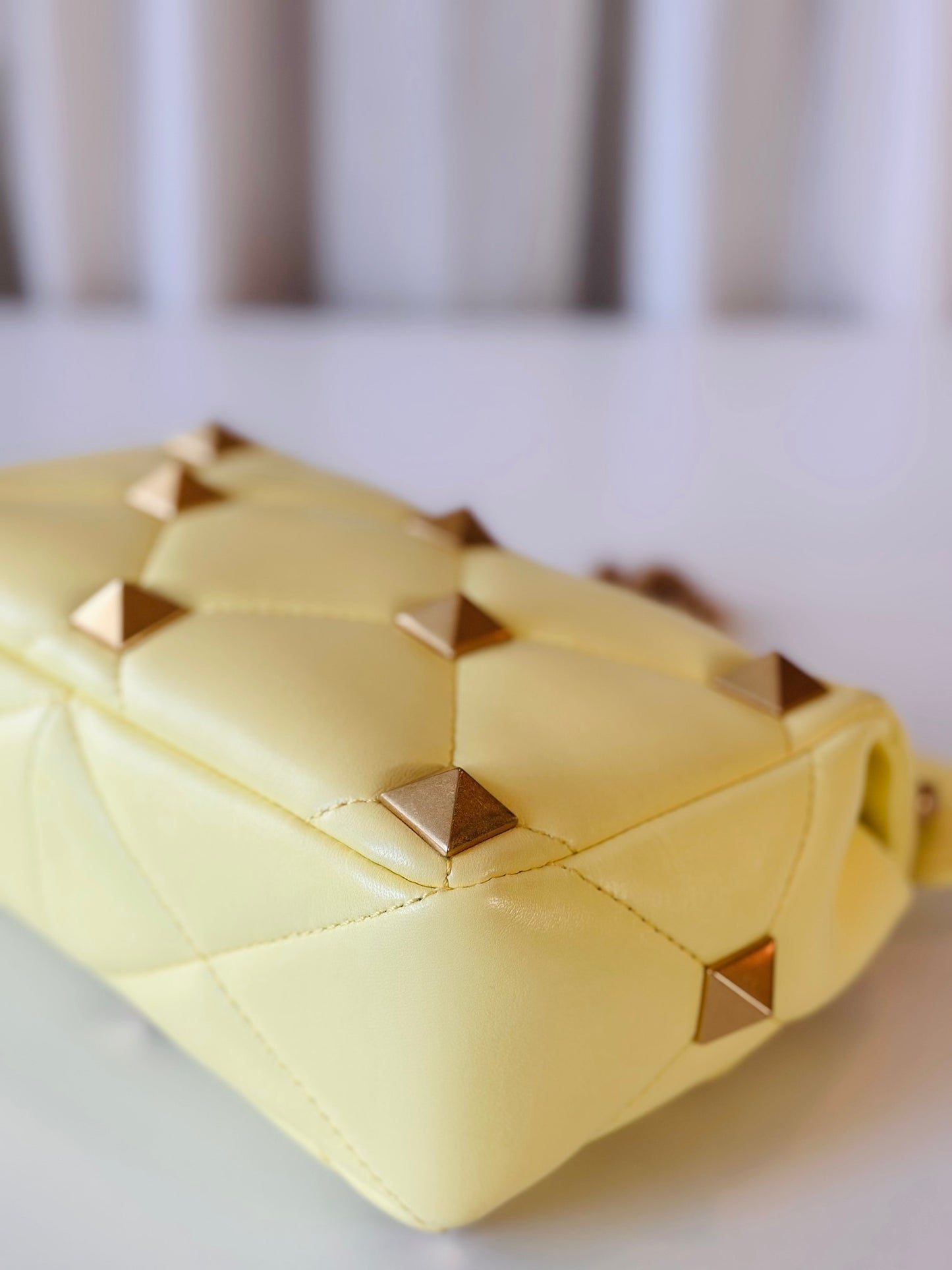 Valentino yellow Stud Roman bag