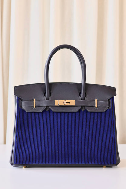 Hermès Birkin 30 Côte à Côte Tuffetage Bleu Saphir - Cabane