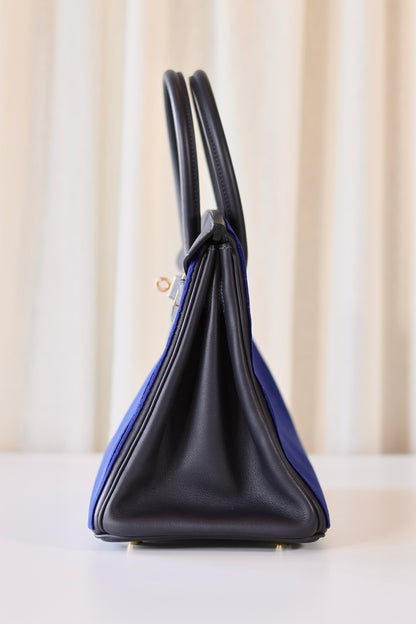 Hermès Birkin 30 Côte à Côte Tuffetage Bleu Saphir - Cabane
