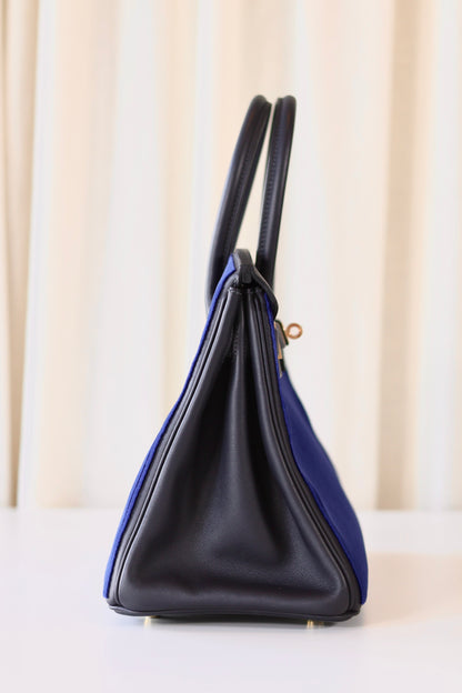 Hermès Birkin 30 Côte à Côte Tuffetage Bleu Saphir - Cabane