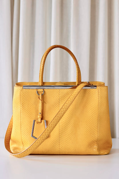Fendi Elite Phyton Yellow shoulder bag