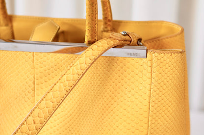 Fendi Elite Phyton Yellow shoulder bag