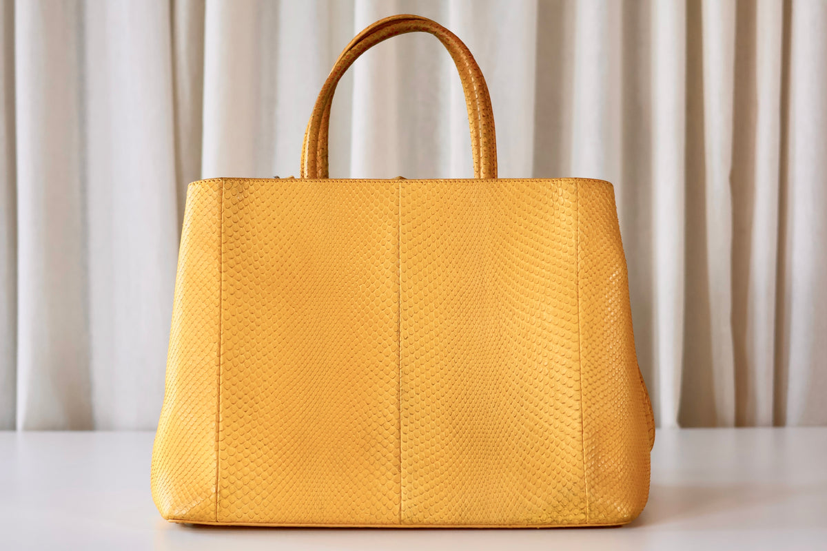 Fendi Elite Phyton Yellow shoulder bag