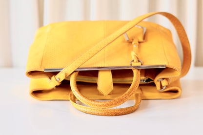 Fendi Elite Phyton Yellow shoulder bag