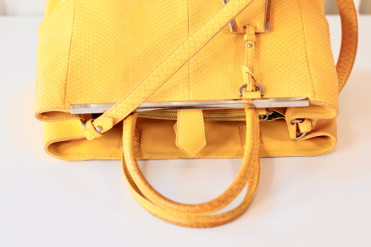 Fendi Elite Phyton Yellow shoulder bag