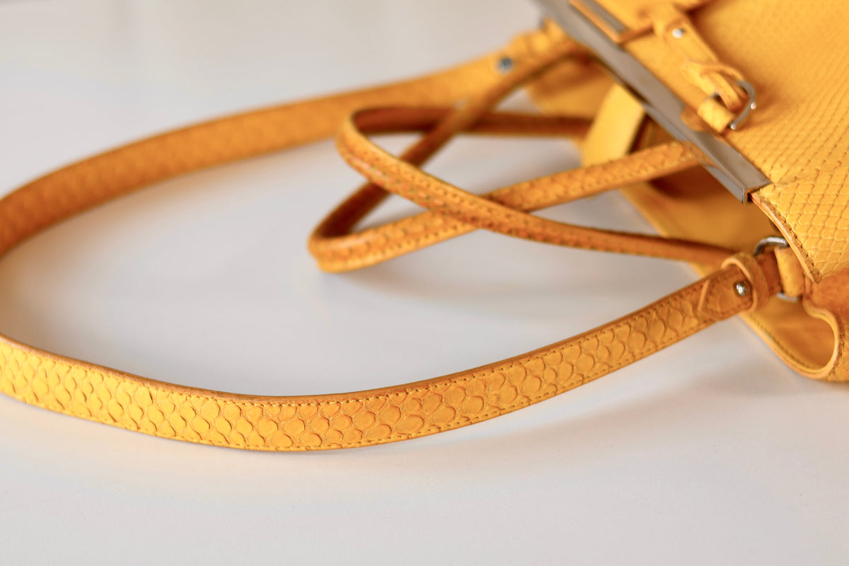 Fendi Elite Phyton Yellow shoulder bag