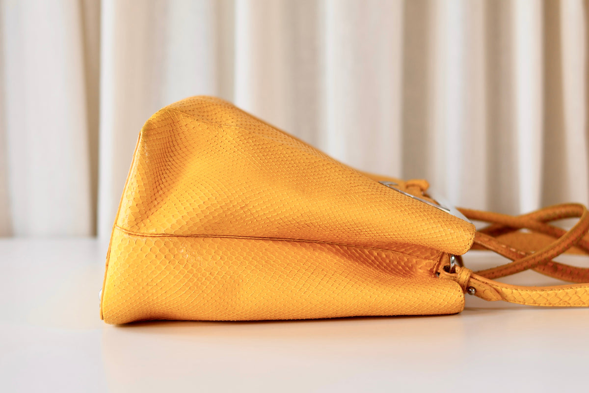 Fendi Elite Phyton Yellow shoulder bag