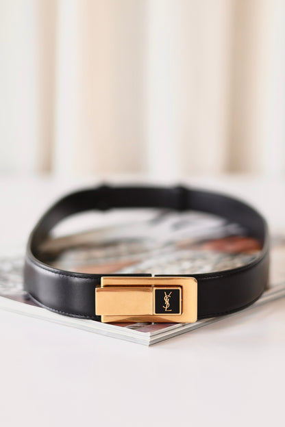 Saint Laurent Charniere Belt Black